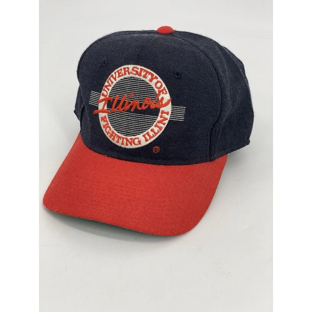 University of Illinois Fighting Illini The Game Fitted Hat Cap 7 1/8 Vintage 90s